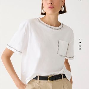 J.Crew cropped embellished pocket t-shirt